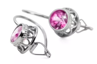 Amatista Plata de ley 925 Pendientes Vintage vec117s